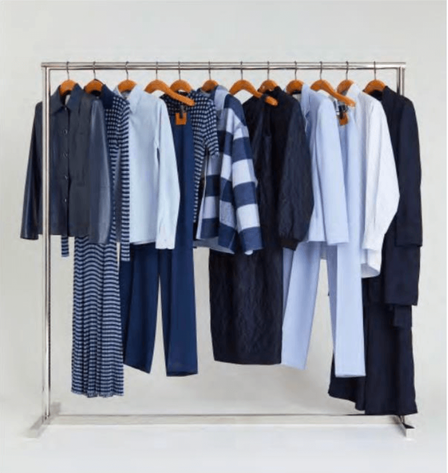 clothing rack with lafayette 148 resort collection on.